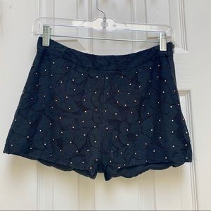 Unique Black floral short with gold embellishments